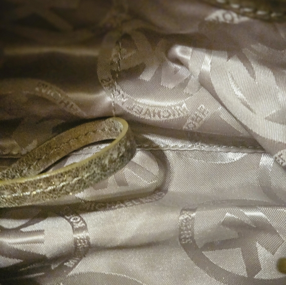 Michael Kors Bronze Metallic Shoulder Bag with MK Pendant - Picture 7 of 7